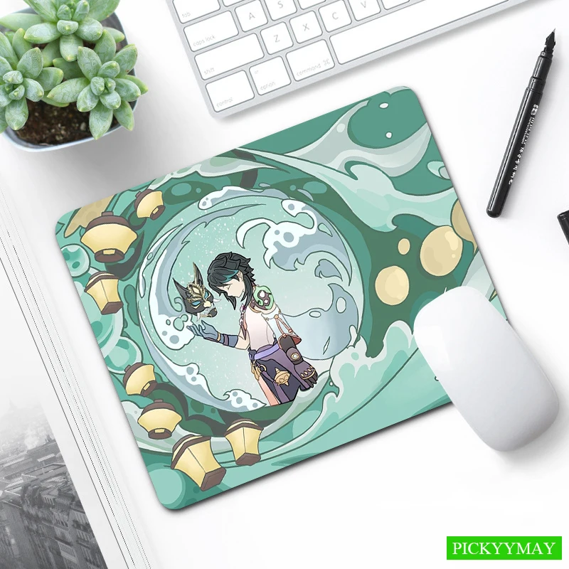 

Genshin Impact Mousepad Small Office Computer Desk Mat High Quality 18x22cm Design Mouse Pad Laptop XS Desk Pad Little Mouse Mat