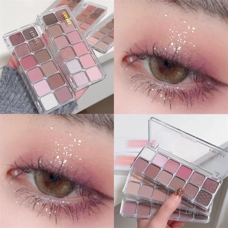 

Heallor 12 Color Eyeshadow Palette Lasting Shiny Nude Brown EyesShadow Makeup Pigment Silkworm Eyeshadow Liquid Highlight