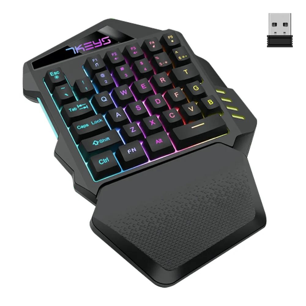 

Single handed gaming keyboard 2.4G wireless charging model RGB luminous left-handed e-sports game small keyboard source factory