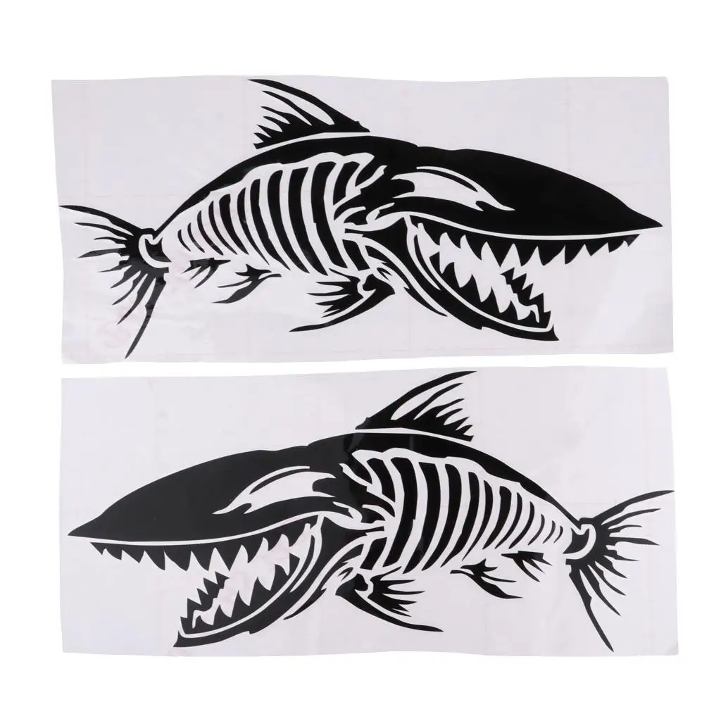 Large Black Skeleton Sticker PVC Material Boat Decals Kayak Organizer for Canoe Dinghy Car Window Laptop