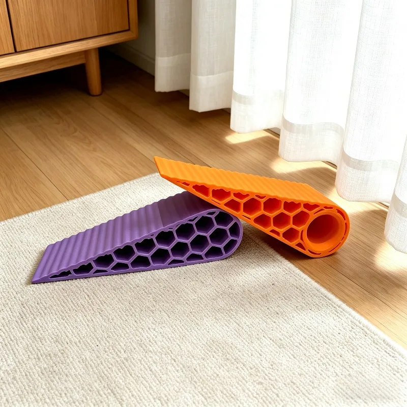 2Pcs Hollow Out Door Stopper Wedge No Drill Windproof Anti Pinch Hand Safety Door Block Creative Household Door Holder