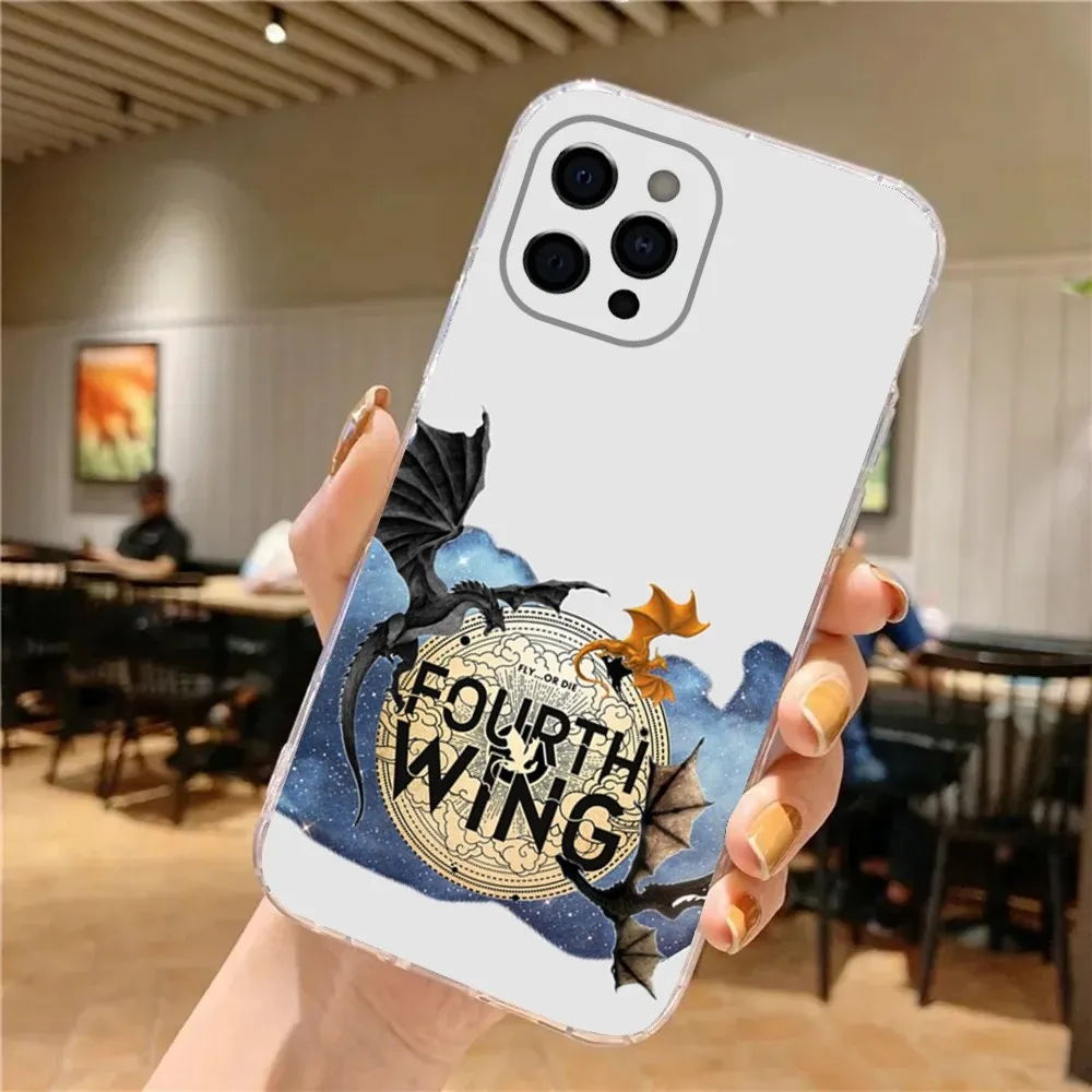 F-Fourth Wing Phone Case For iPhone 15,14,13,12,11 Plus,Pro,Max,XR,XS,X,7,8 Plus,SE,Mini Transparent Soft Cover