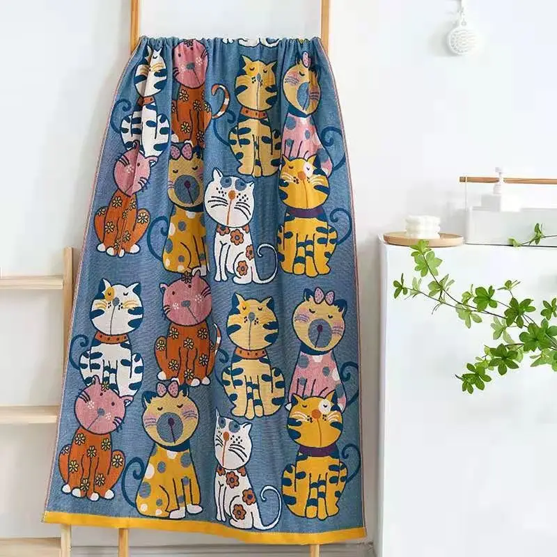 80*150CM Cotton Gauze Bath Towel Vintage High Quality Boho Bath Towels Fashion Printed Quick-dry Cotton Bath Towel