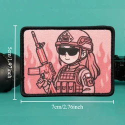 Parche táctico militar gancho y bucle para chica, emblema moral