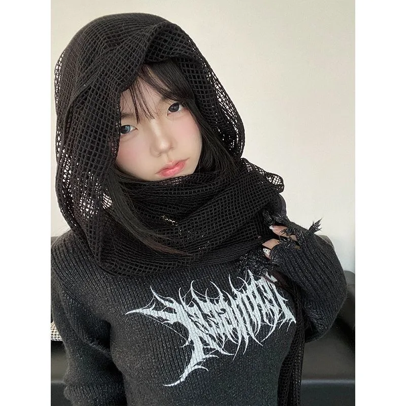 Japanese Tassel Pullovers Women Gothic Printing High Street O-neck Girl Long Sleeves Knitted Slim Tops Soft Sweaters Autumn