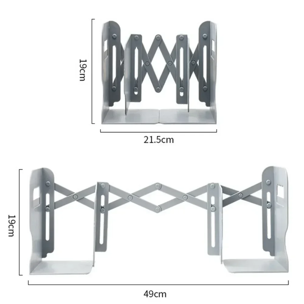 

Stand Bookshelf Bookends Adjustable Stoppers Holder Support Book Organizer Pen Folder Retractable With Shelves for