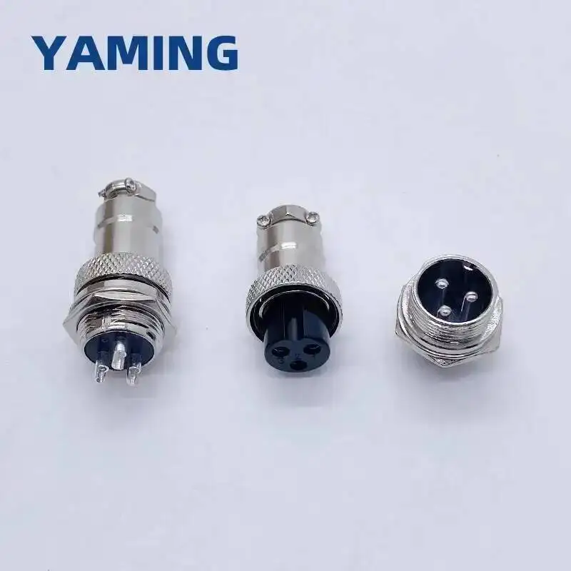 10pcs GX16 Metal Aviation Socket Coupler Male-Female Connector 2/3/4/5/6/7/8/9 Core Electric Cable Terminal Fix Butt Mobile Type