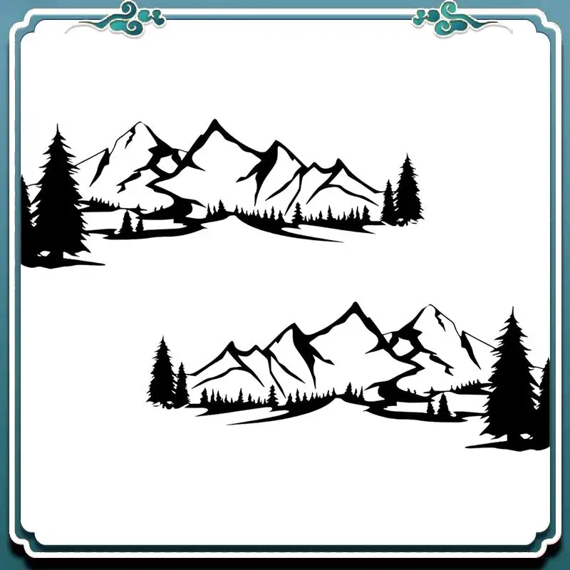 

Premium RV Motorhome Side Body Sticker DIY Large Mountain Tree Decal Sticker Decoration For Car Caravan Trailer