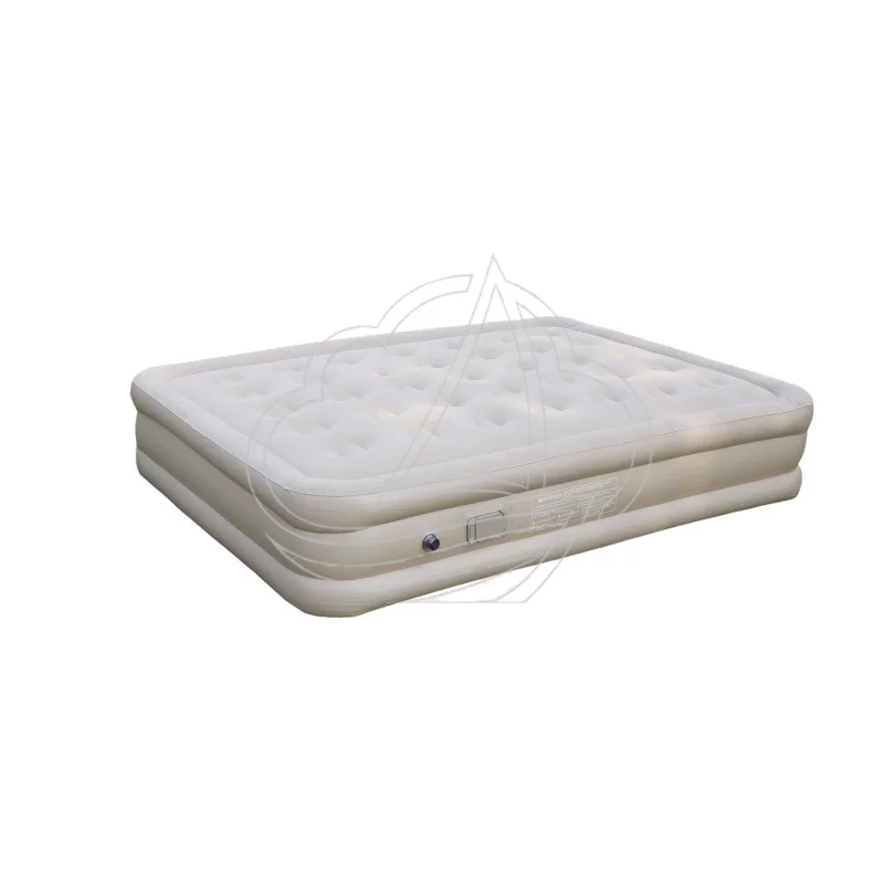 Flocked Inflatable Mattress Portable Double Fold Air Bed For Outdoor Camping