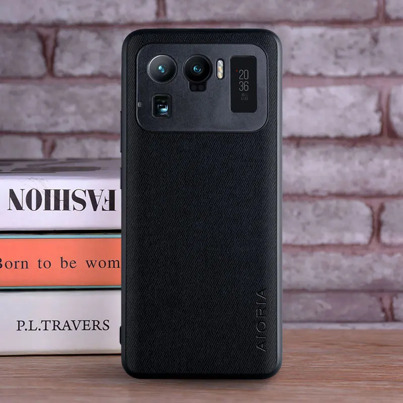 Luxury Textile Leather Case for Xiaomi mi 11 Ultra Soft TPU with Hard PC 3in1 material protection cover