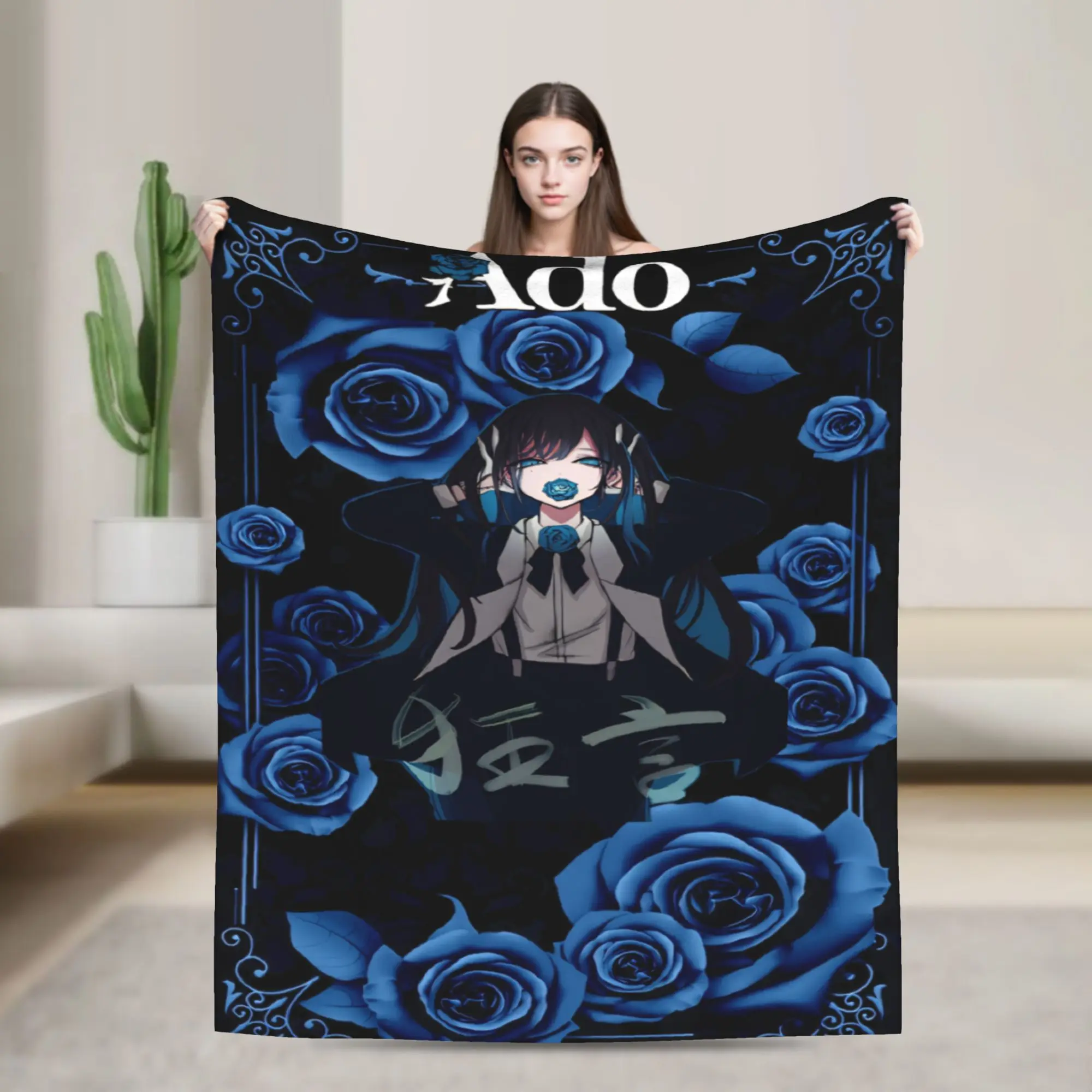 Music Ado  Flannel Throw Blanket  Cartoon  Blankets for Sofa Travel Super Soft Plush Thin Quilt