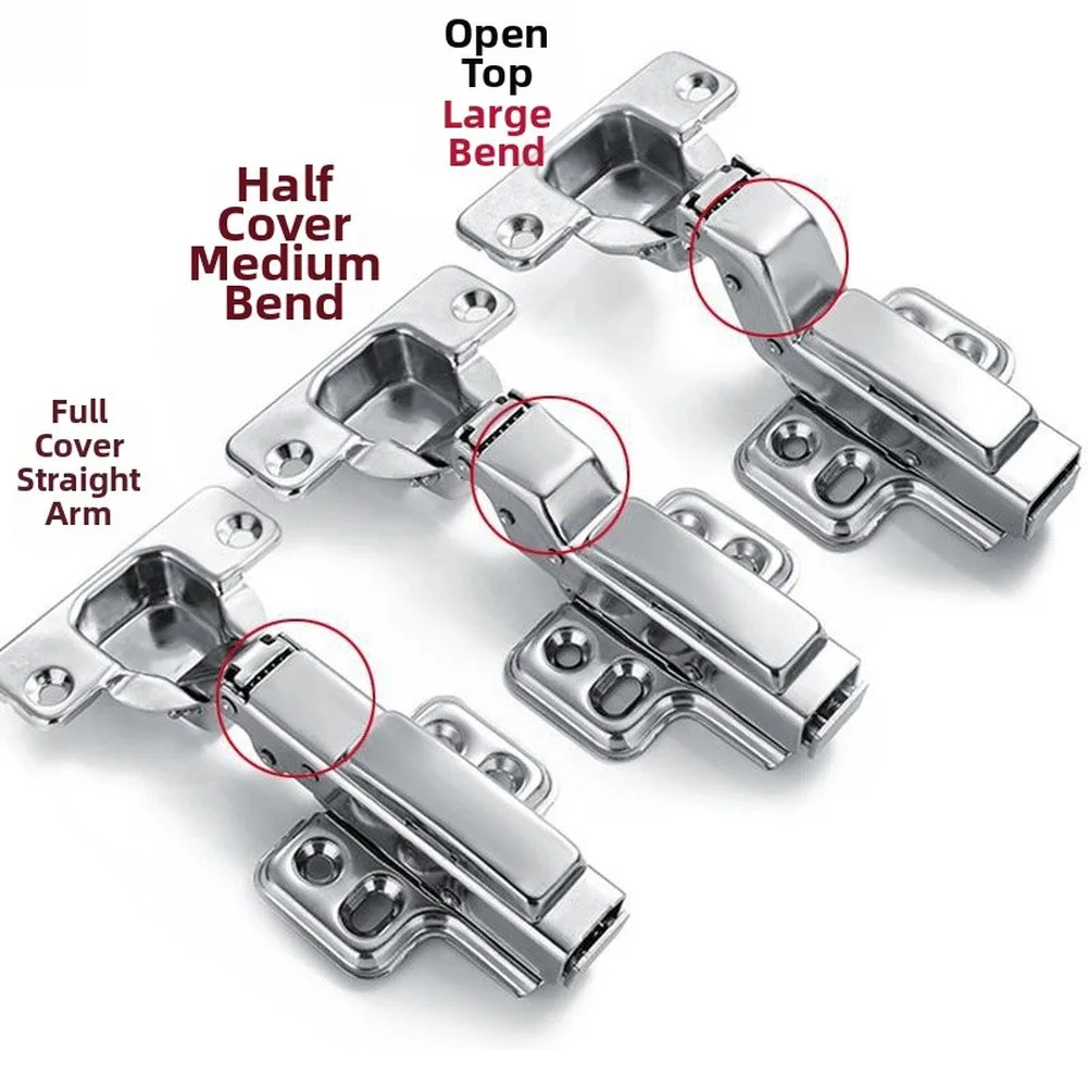 165 Degree Cabinet Hinge For Corner Cupboards, Full Overlay Door Hinge With 3-Way Adjustment, Nickel Plated Metal Hardware
