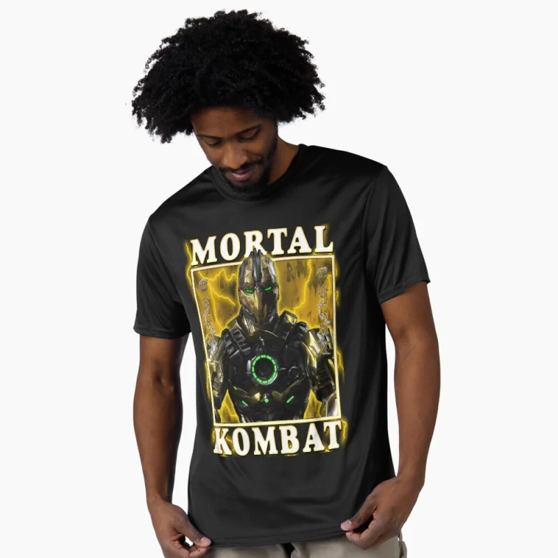 

Triborg Cyrax Vintage 90's Mortal Kombat Gift tee for gamer 100% cotton printed Men's Short Sleeve Graphic T-Shirt All size tops