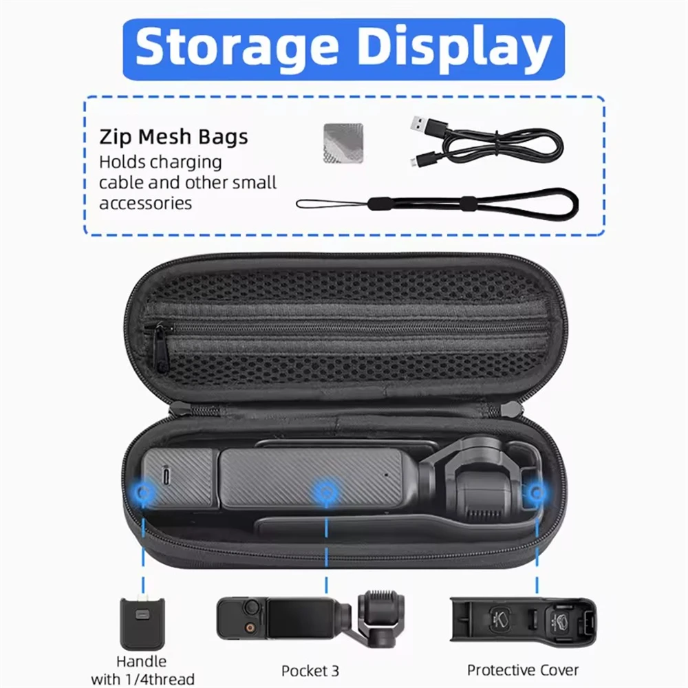 Tragbare Transporttasche für DJI OSMO Pocket 3/4/Xtra Muse Zubehör Hartschalen-Schutztasche mit Handschlaufe