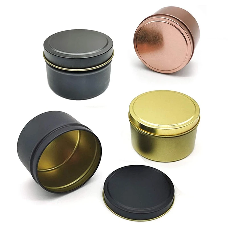 24Pcs Candle Tins For DIY Candle, Candle Container Tins For Candle Making Gold Rose Gold Black Tins