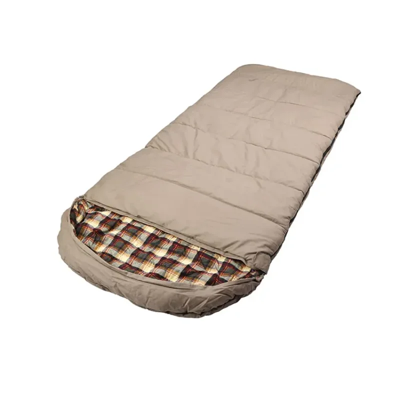 (200+40)*100cm Canvas Cotton Flannel 400gsmx2 Hollow Fiber Ripstop Mummy Sleeping Bag Adult Outdoor Winter Sleeping Bag