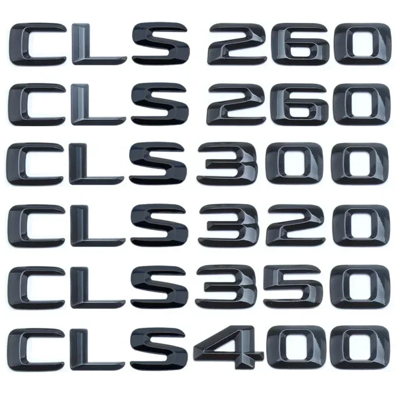 3D Black Letters ABS Car Trunk Stickers Emblem Logo For Mercedes W218 W219 CLS220 CLS260 CLS300 CLS320 CLS350 CLS400 Accessories