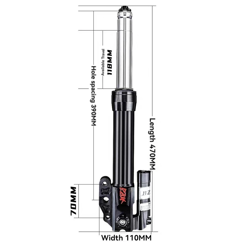 

BZUKJP013 Front Shock Absorber with 30, 31, and 33 Core Mounting Holes Spaced 390mm Apart