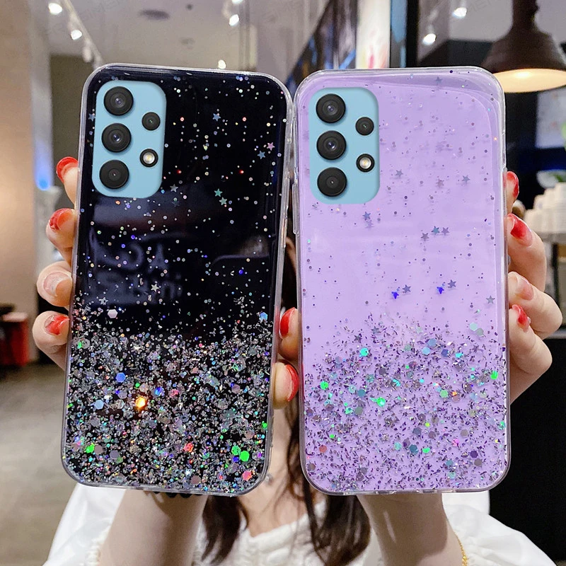 Shiny Bling Glitter Soft Phone Case For Samsung Galaxy A13 A52 A52S A32 A23 A33 A53 A73 A11 A22 A52 A72 A50S A20S Silicone Cover