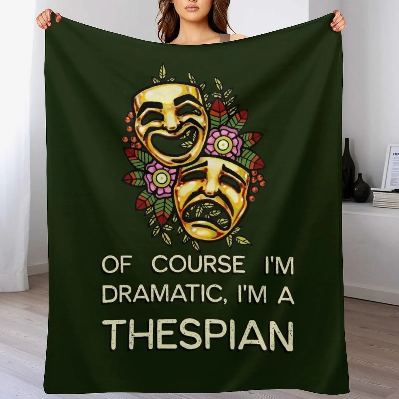 

Thespian Throw Blanket Cozy Light Blanket for Travel Camping Picnic