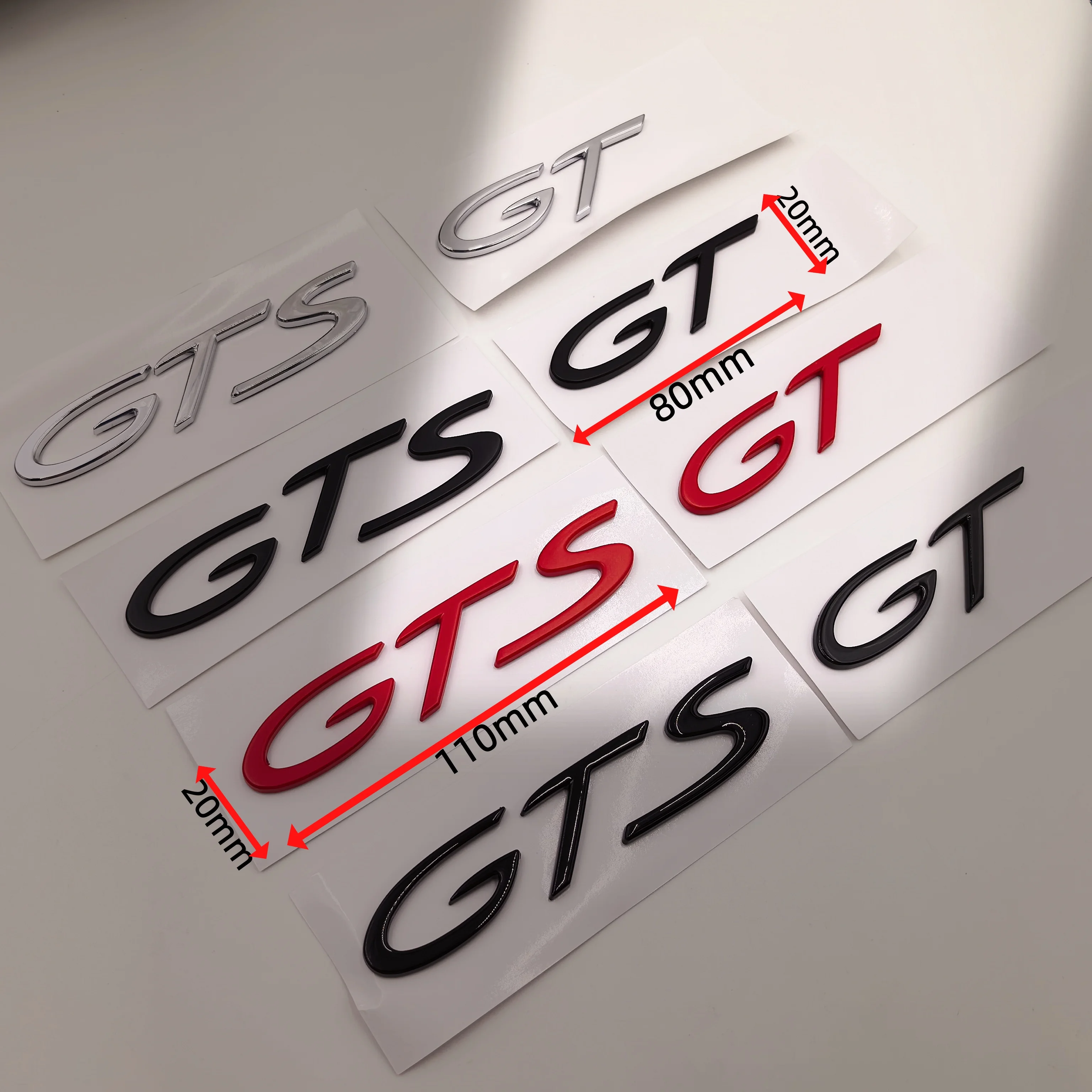 Emblema Adhesivo 3D GT GTS para Coche, Letras Decorativas para Maletero Trasero, Calcomanía para Carrocería, Emblema para Guardabarros