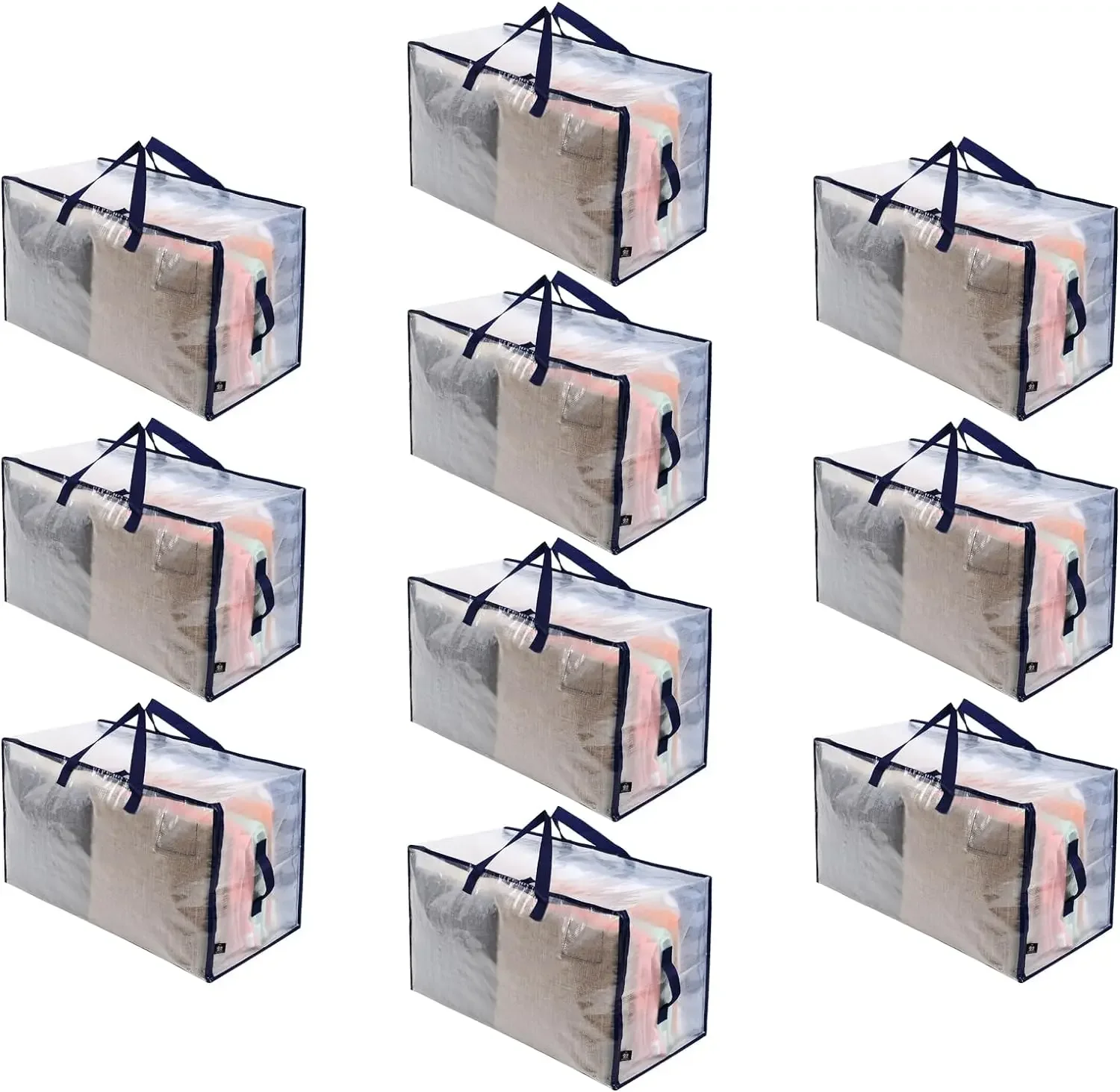 10 Pack Moving Bags, Moving Supplies, Moving Boxes, College Packing Storage Boxes with Lids Alternative