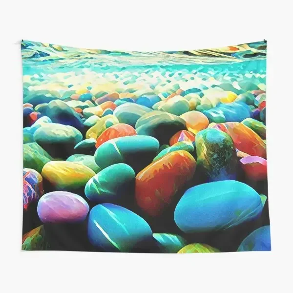 Cobblestone Print Tapestry Colorful Stone Tapestry Aesthetic Style Tapestry Art Home Living Room Bedroom Decoration Tapestries