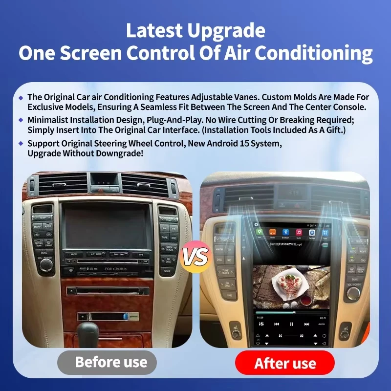 8Core+8G+256G For Toyota Crown GRS182 S180 2003-2008 Car Radio