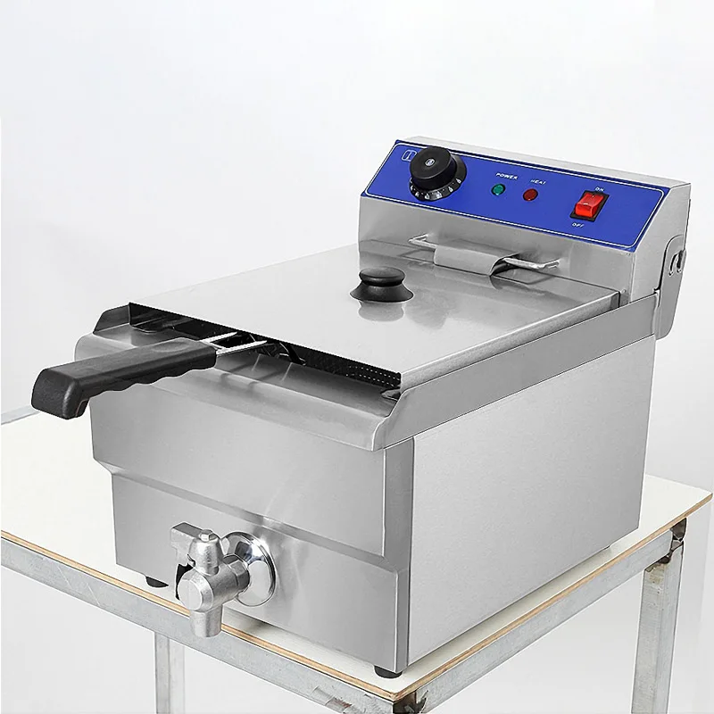 13l única fritadeira elétrica de aço inoxidável batatas fritas frango frito fritadeira 220v 3250w máquina fritar