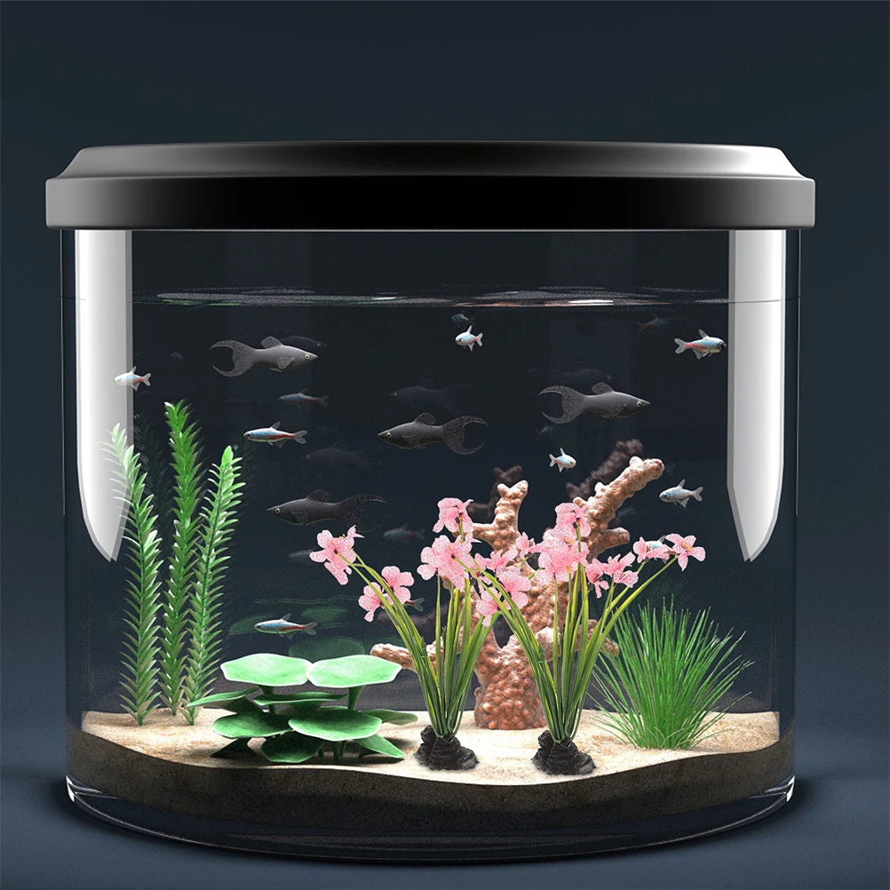 

3 Pcs Aquarium Aquatic Plants Decoration Fish Tank Artificial Flowers Decorations Desktop