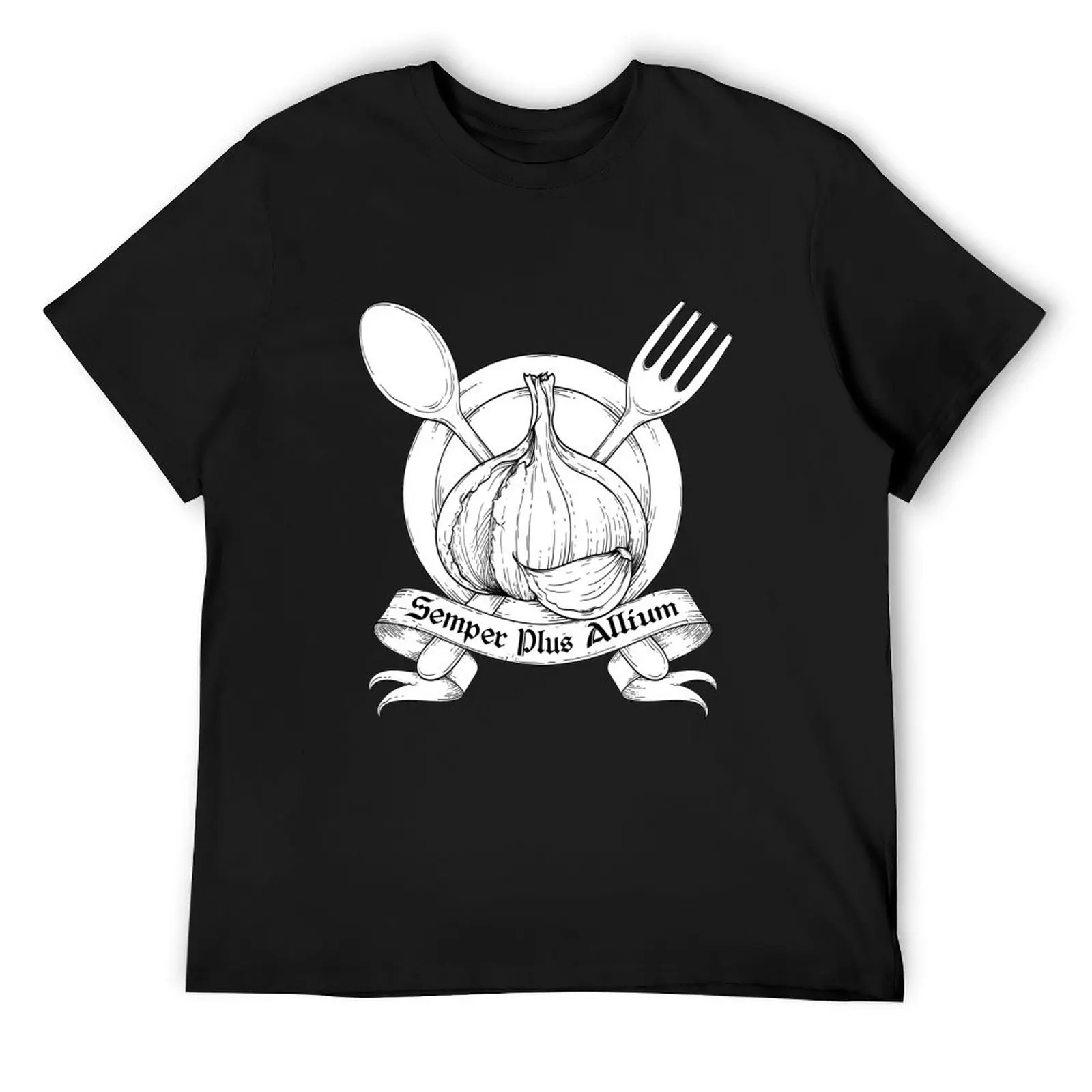 Amante de los alimentos, cocina, gráfico de cocina, siempre más ajo, Semper Plus, camiseta de Allium, camisetas bonitas, camisetas personalizadas, camisetas de entrenamiento para hombres