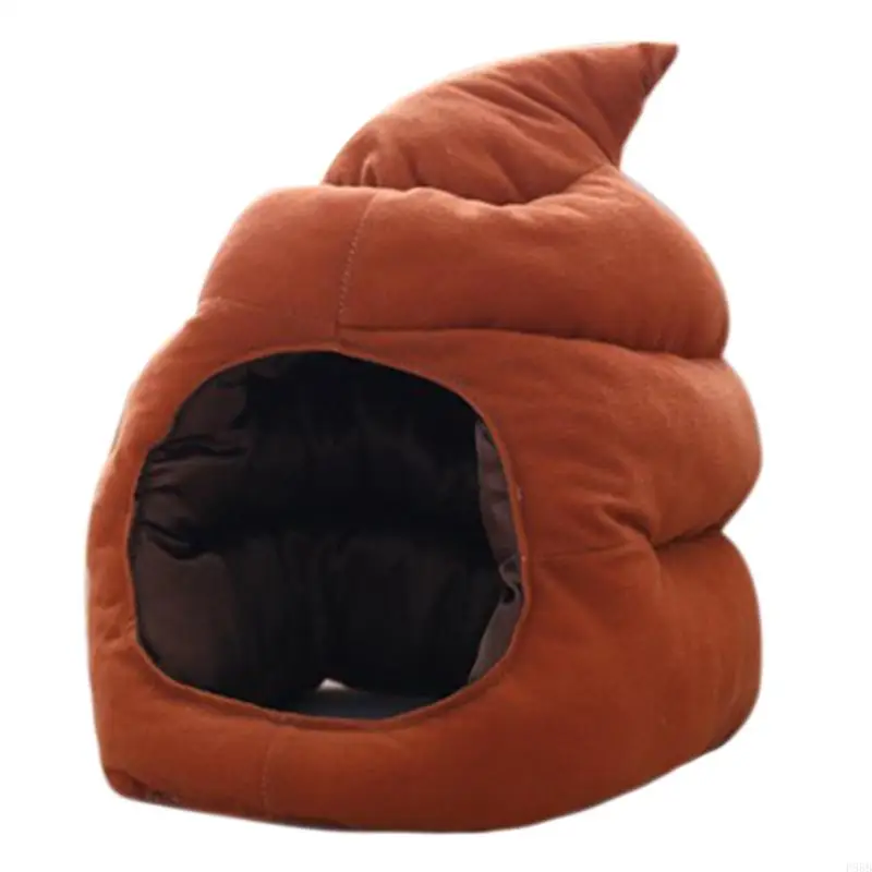 

P88B Shit Hat for Adults Scarf Plush Cartoon Poop Headgear Photo Props