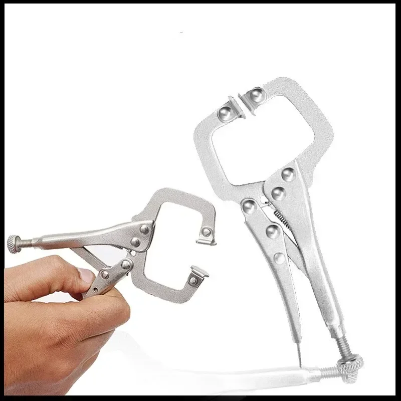 

Fix Plier Pincer Tong Tenon Locator Grip Vise Lock Jaw Swivel Pad Woodwork C Clamp Weld Clip Multi-function Hand Tool