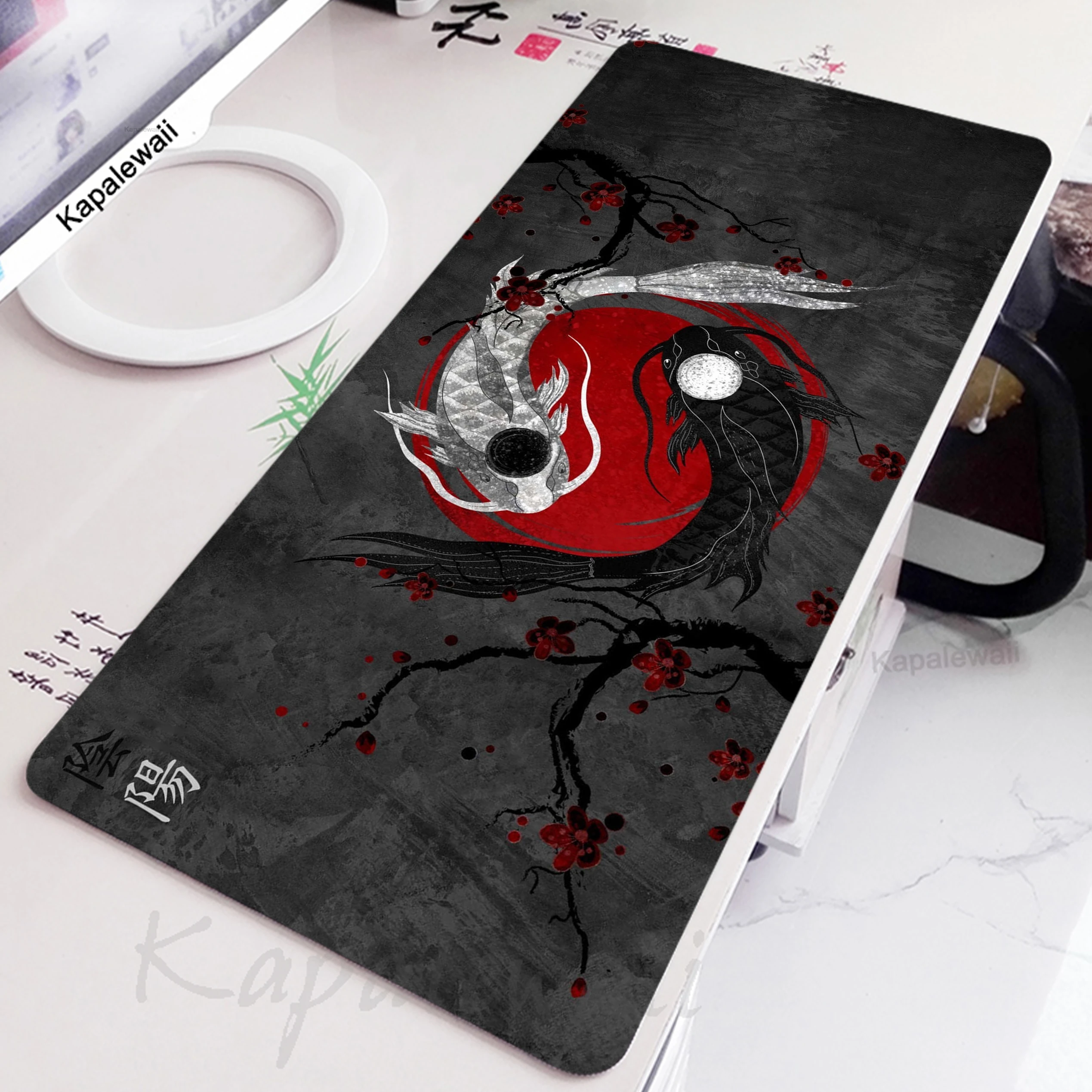 

Japanese Koi Mouse Gaming Accessories Gamer Keyboard Anime Mousepad Pad Pc Setup Mechanical Mat Mice Keyboards 900x400mm