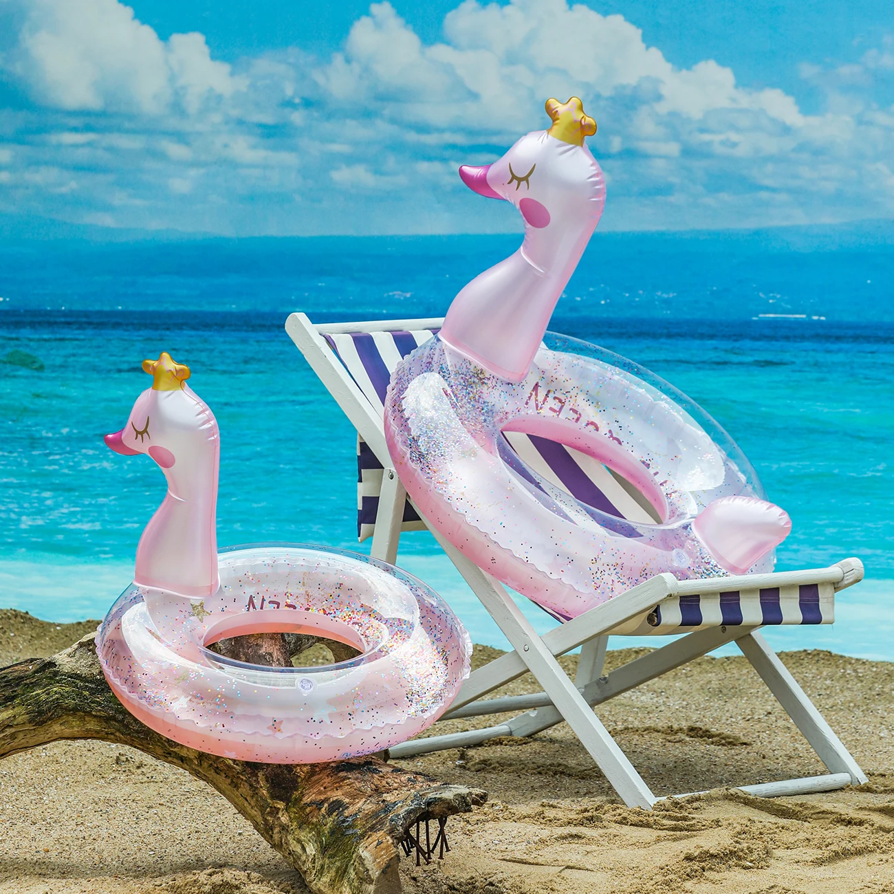 1PC Crowned Swan Swim Ring Summer pool floats, Beach and Pool Swim Aid, Beach Toys for Pool Party