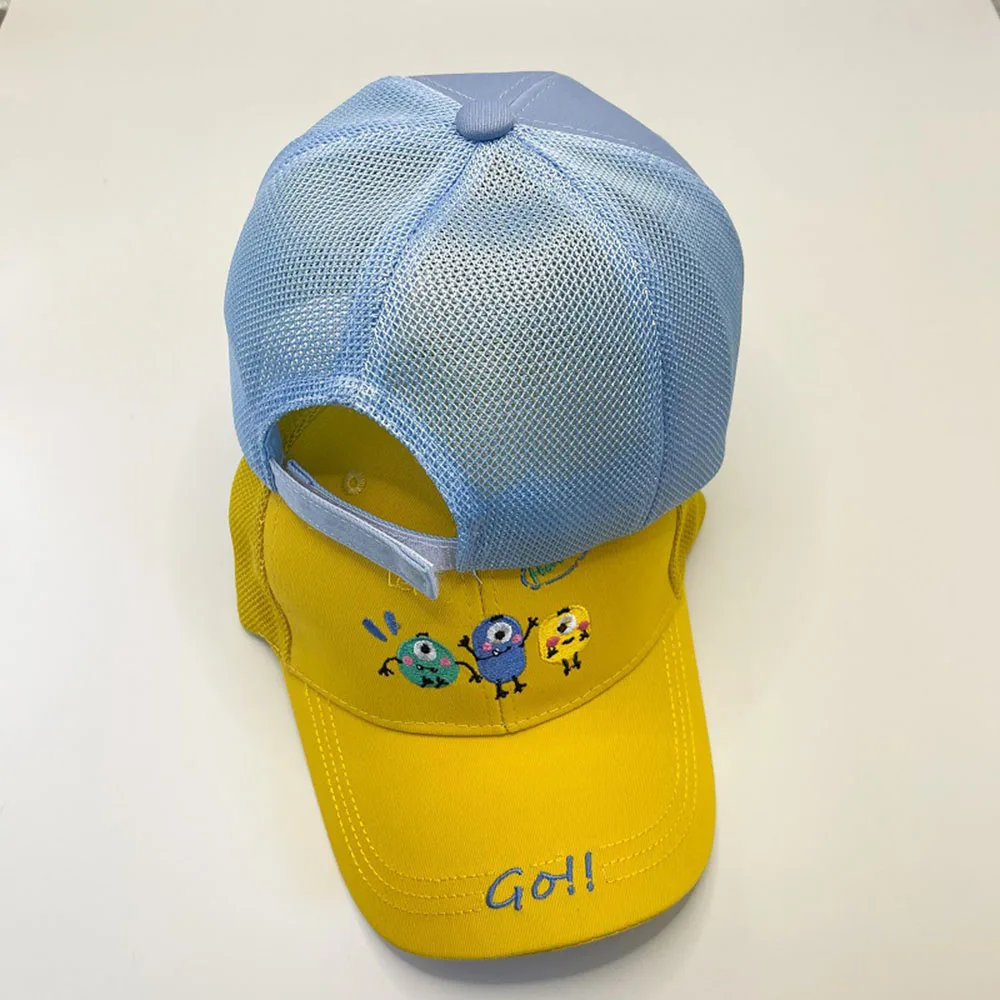 Casquette de baseball brodée tendance pour enfants, casquettes à visière en filet pour enfants, chapeaux de soleil d'été mignons, chapeau en maille pour garçons et filles, mode