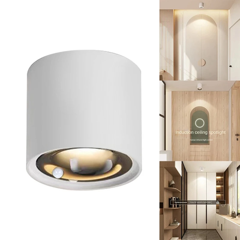 

Human Body Induction Spotlight Ceiling Sensor Light Lamp Room Surface Installed 12W 4000K