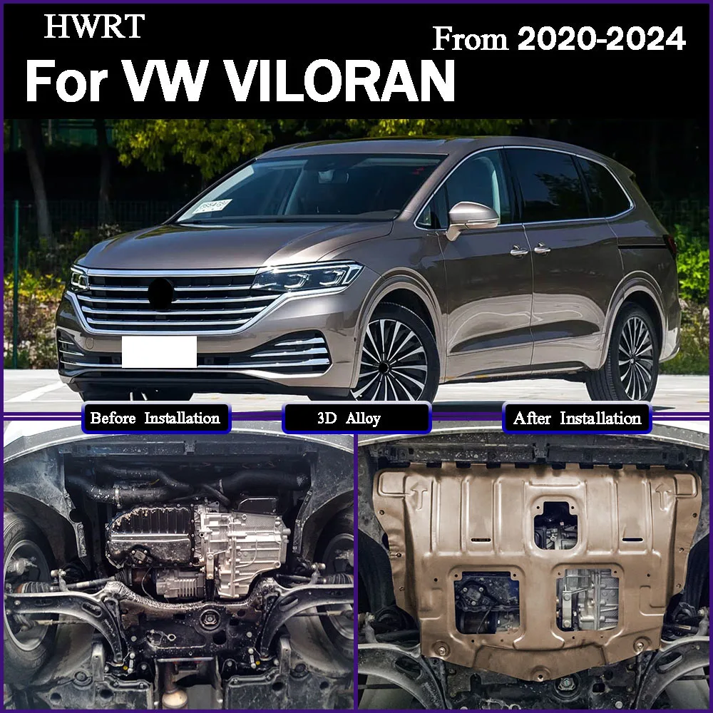 

For VW VILORAN large plate 2020-2024 2.0T Under Engine Guard Splash Shield Mud Fender Cover Plate Fender Mudguard Protector