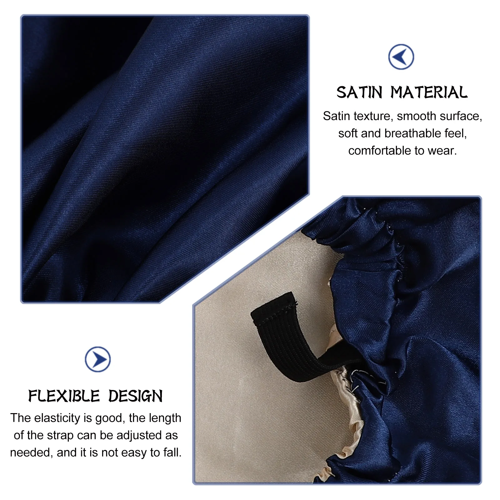 

1 pc Household Satin Sleep Cap Adjustable Night Hat Comfortable Breathable Sweat Absorbing Head Ornament Practical Turban Hat
