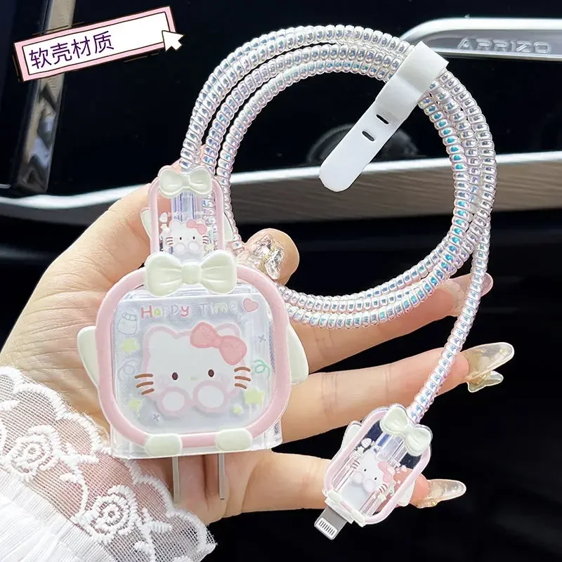 

Hello Kitty Anime Kawaii Ins Sanrio Apple 20w Fast Charge Data Cable Cute Pochacco Phone Charger Protection Gifts for Girls