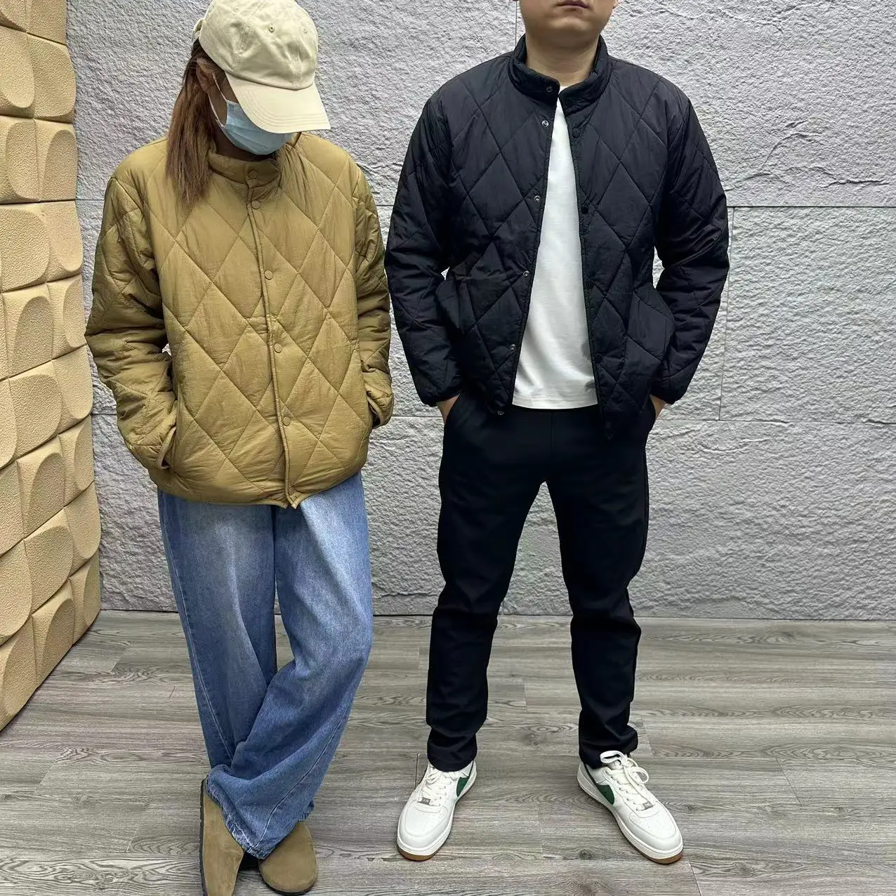 

Men's Lightweight Wool Cotton Jaet Autumn Winter New Sle Couple's Loose Fit Stand Collar Casual Outerwear