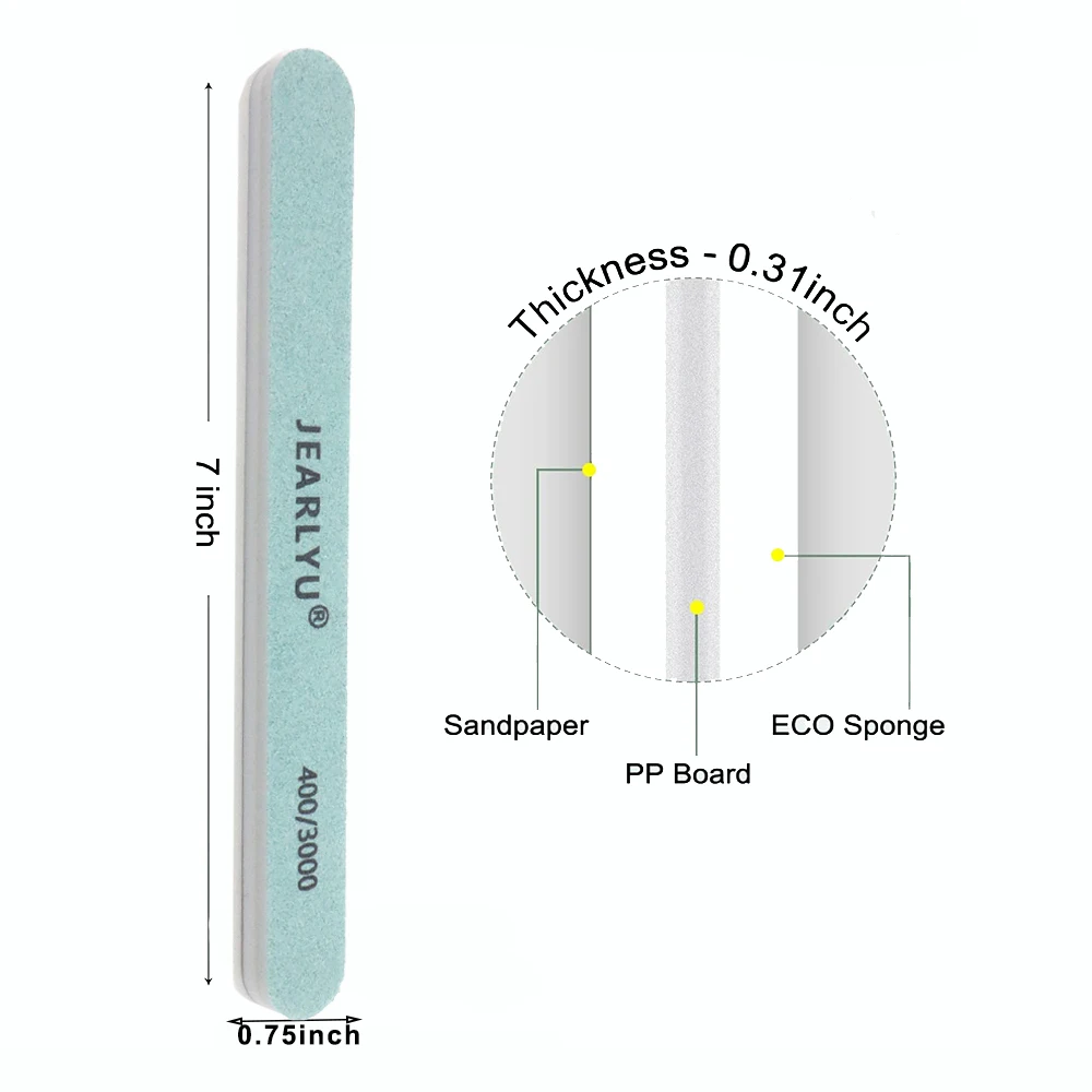 3/5/10Pcs Double-Sided Nail File Polishing Buffer Strip Manicure File For Nails Silver Jewelry Polishing Nail Accessories Tools