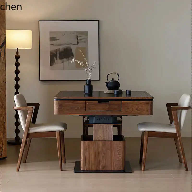 

YXY Fully Automatic Mahjong Table Solid Wood Adjustable Mahjong Machine Dining Table Tea Table Dual Use