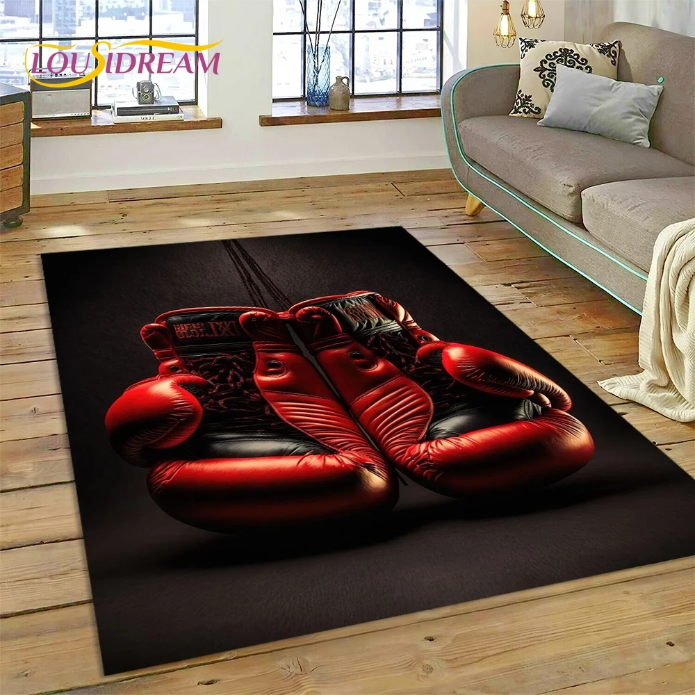 

Boxing Gloves Boxer Fight Cartoon Rug Carpet for Living Room Bedroom Home Decor,Floor Mat Non-slip Decoration for Sofa Doormat