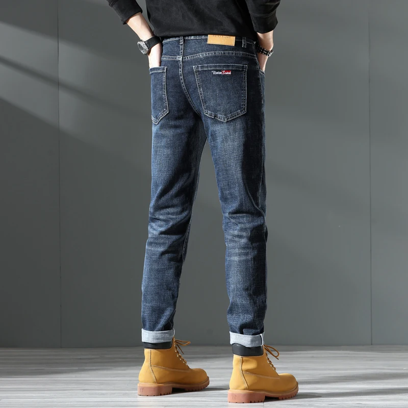 Men's jeans slim straight leg pants elastic cargo Casual pants jeans for men demin skinny jeans men streetwear men