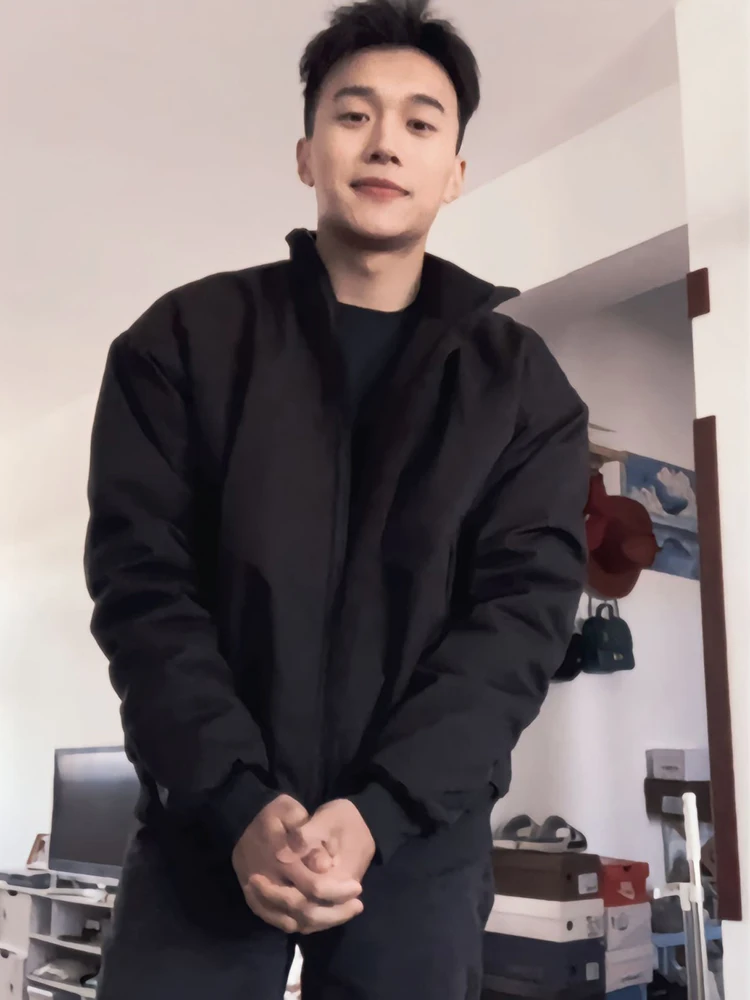 

Cleanfit American Sle Men's Cotton Jaet Coat ort Thi Winter Workwear Casual Warm Polyester Fiber Zipper Closure