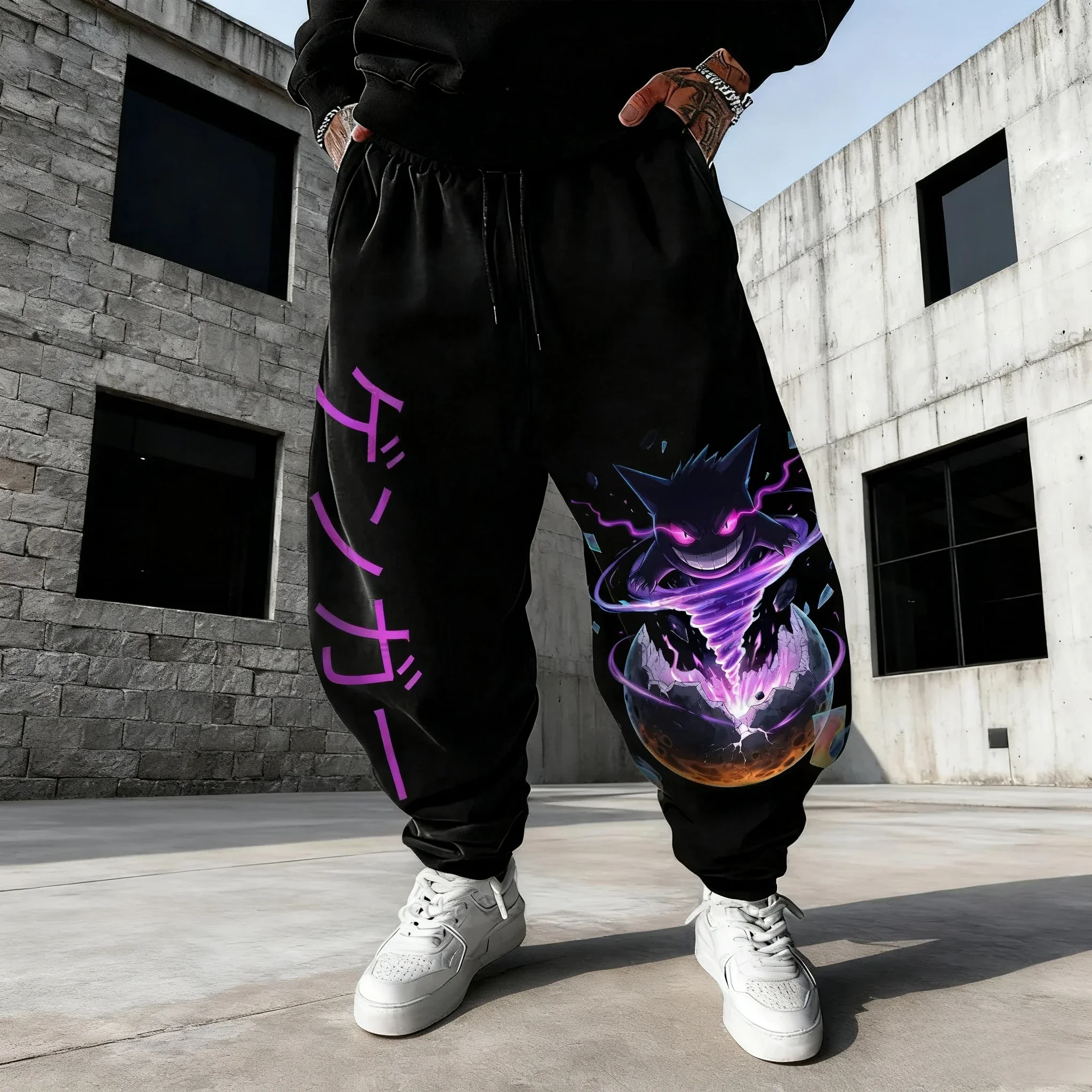 

Pokémon Anime Printed Sweetpants Spring and Autumn New Men's and Women's Hip Hop Trend Y2K Versatile Casual Daily Tapped Pants