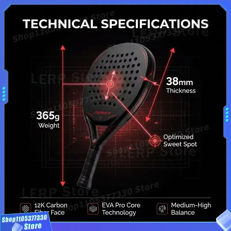 12K Carbon Fiber Cricket Racket Matte Coating Aerodynamic Design Rugged Surface for Intermediate Control Training