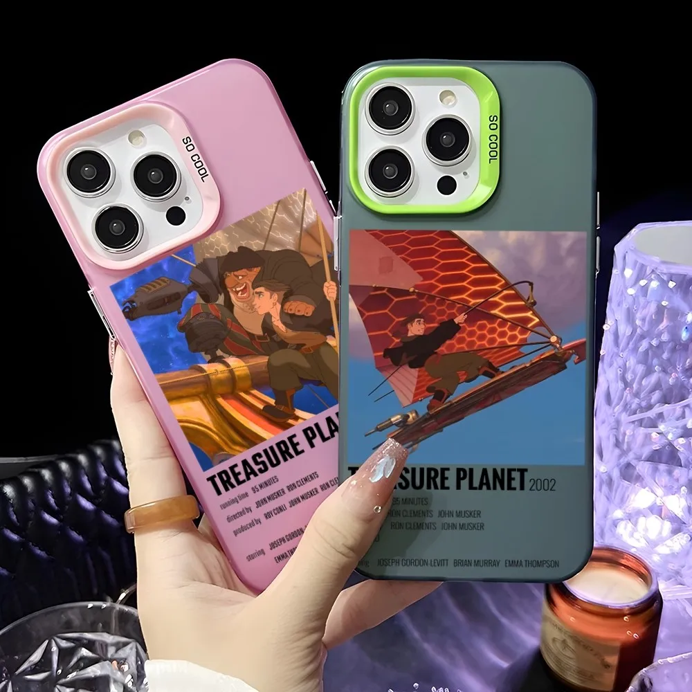 

Anime Movie Treasure Planet Phone Case For IPhone 16 15 14 13 12 11 Pro Max Pink Green Matte Laser Metallic Aurora Funda
