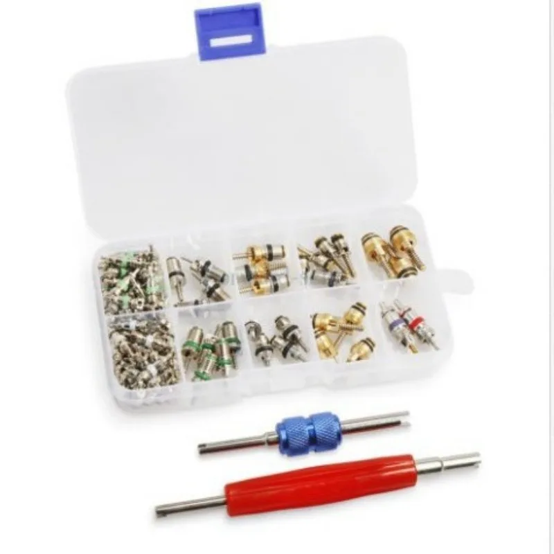 Various R134A Valve Cores Valve Cores Automotive Air Conditioning Refrigeration Joints Valve Cores Double Head Tool Combination